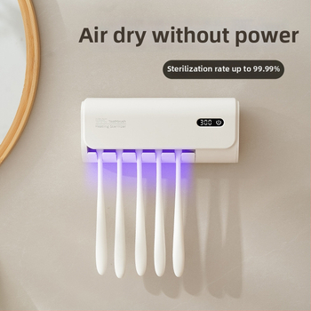 Dantų šepetėlių sterilizatorius - sieninis, UV sterilizacija, USB įkrovimas, modelis Ra-608, dezinfekcijos laikas 5–60 min