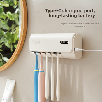 Dantų šepetėlių sterilizatorius - sieninis, UV sterilizacija, USB įkrovimas, modelis Ra-608, dezinfekcijos laikas 5–60 min