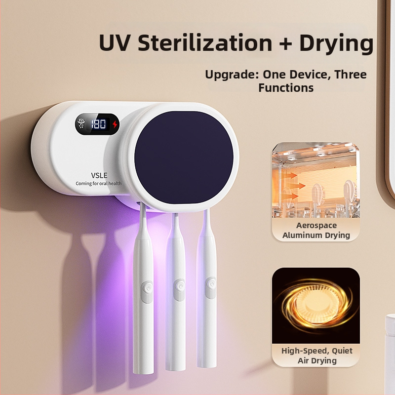 Šepetėlio galcos sterilizatorius ir džiovintuvas, UV sterilizacija, 99,9% efektyvumas, 180 s ciklas, sieninis montavimas, 5W