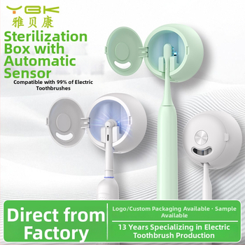 Dantų šepetėlių sterilizatorius, sieninis tvirtinimas, USB įkrovimas, UVC sterilizavimas, 2 minučių ciklas, ABS