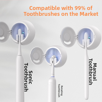 Dantų šepetėlių sterilizatorius, sieninis tvirtinimas, USB įkrovimas, UVC sterilizavimas, 2 minučių ciklas, ABS