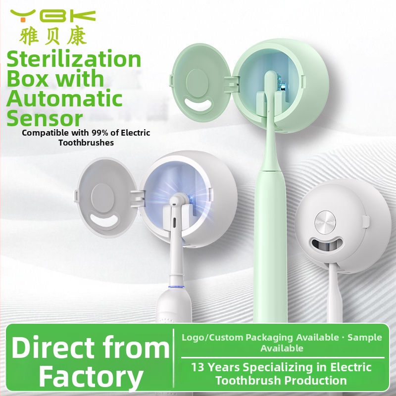 Dantų šepetėlių sterilizatorius, sieninis tvirtinimas, USB įkrovimas, UVC sterilizavimas, 2 minučių ciklas, ABS