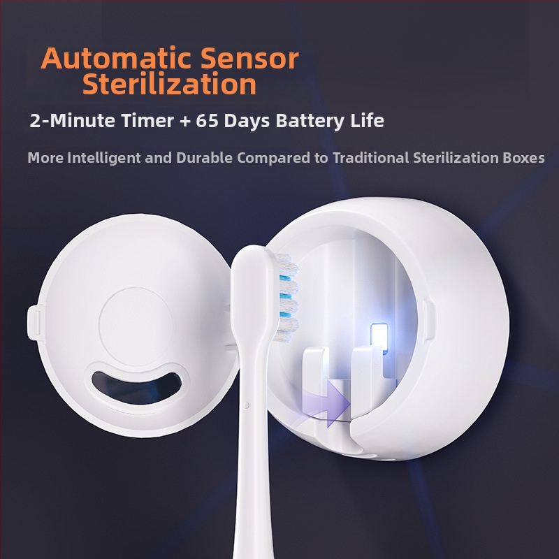 Hamba harja sterilisaator, seinale kinnitatav, USB toide, UVC desinfitseerimine, 2-minutiline tsükkel, ABS