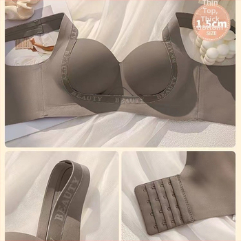 Be siūlių push-up liemenėlė mažoms krūtims, be vielos, 3/4 puodeliai, kvėpuojantis nailonas, patogus