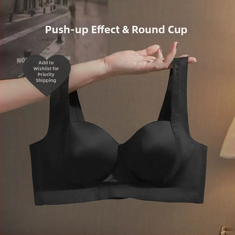 Be siūlių push-up liemenėlė mažoms krūtims, be vielos, 3/4 puodeliai, kvėpuojantis nailonas, patogus