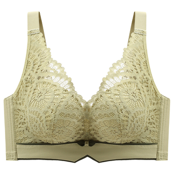 Nėrinių latekso liemenėlė be vielos, reguliuojamos petnešėlės, 3/4 puodelis, kvėpuojanti