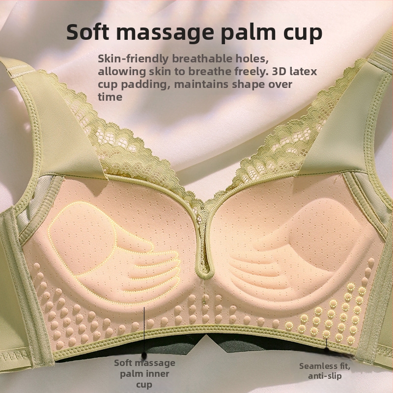 Nėrinių latekso liemenėlė be vielos, reguliuojamos petnešėlės, 3/4 puodelis, kvėpuojanti