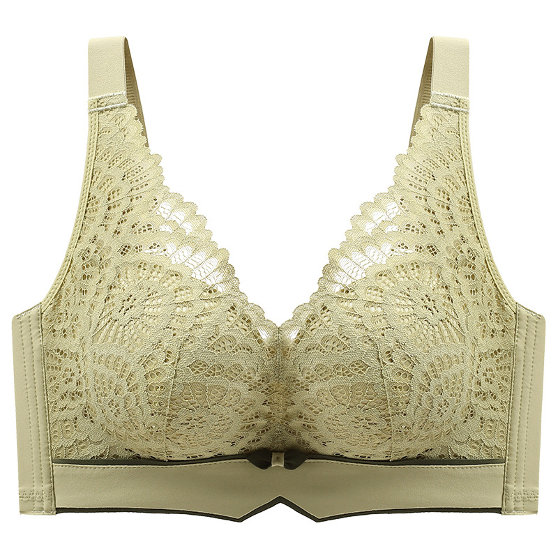 Nėrinių latekso liemenėlė be vielos, reguliuojamos petnešėlės, 3/4 puodelis, kvėpuojanti