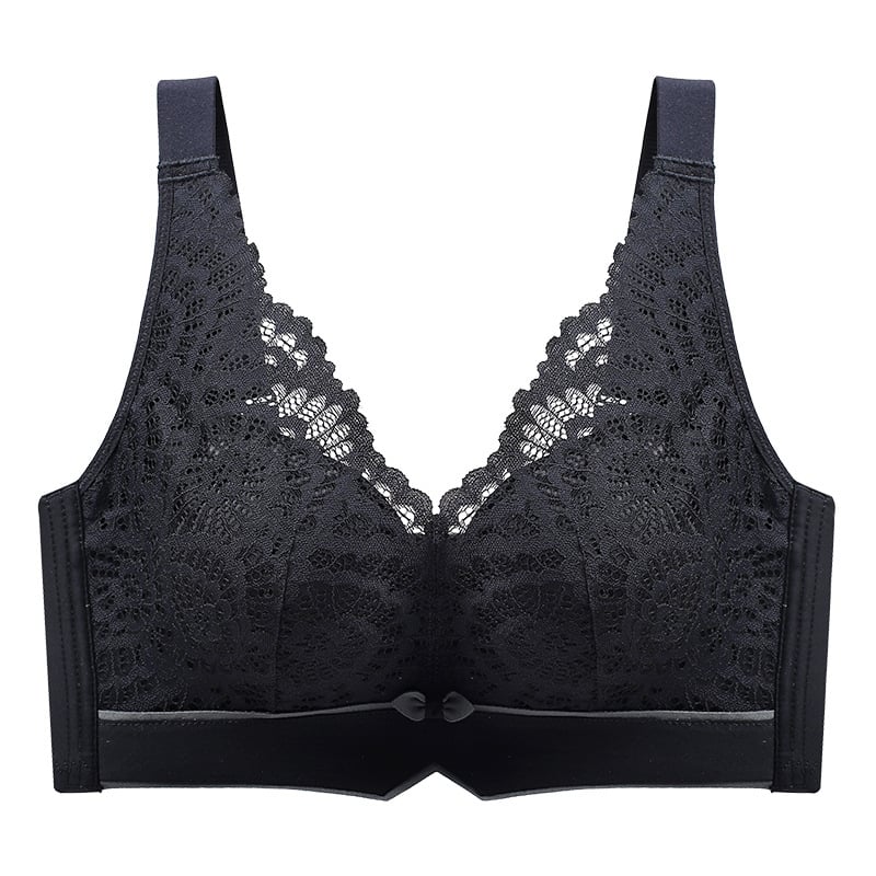 Nėrinių latekso liemenėlė be vielos, reguliuojamos petnešėlės, 3/4 puodelis, kvėpuojanti