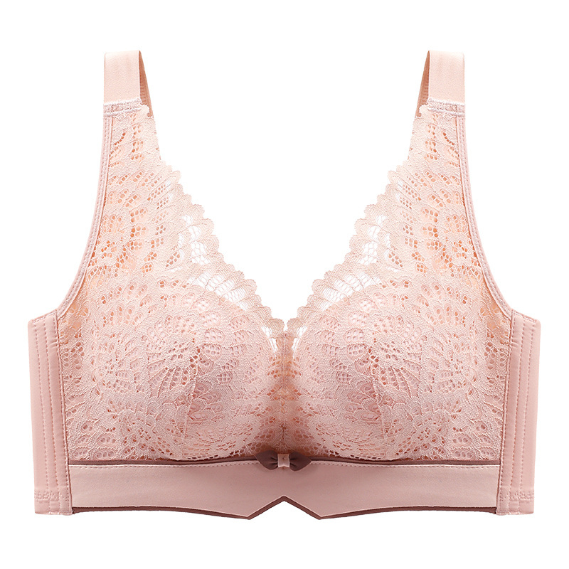 Nėrinių latekso liemenėlė be vielos, reguliuojamos petnešėlės, 3/4 puodelis, kvėpuojanti