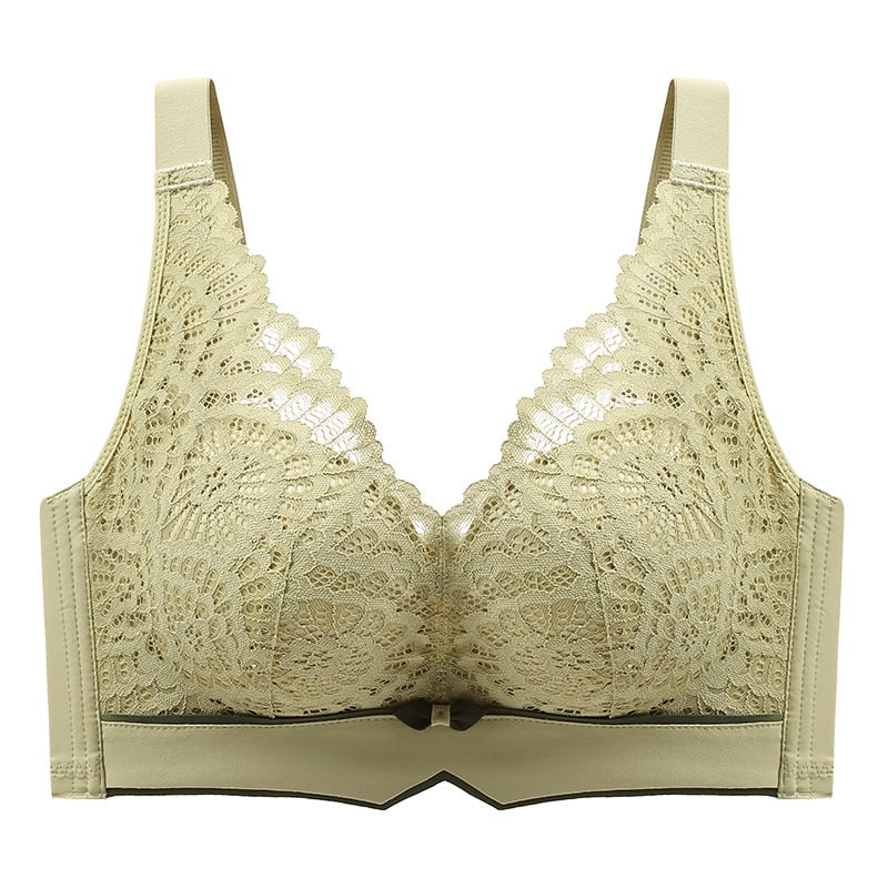 Nėrinių latekso liemenėlė be vielos, reguliuojamos petnešėlės, 3/4 puodelis, kvėpuojanti