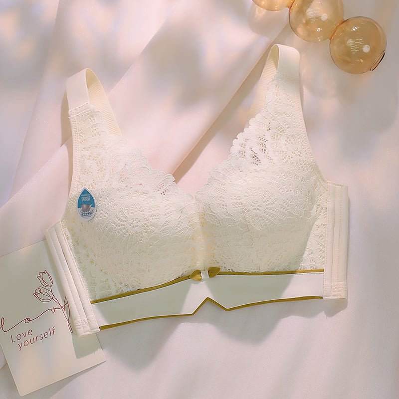 Nėrinių latekso liemenėlė be vielos, reguliuojamos petnešėlės, 3/4 puodelis, kvėpuojanti