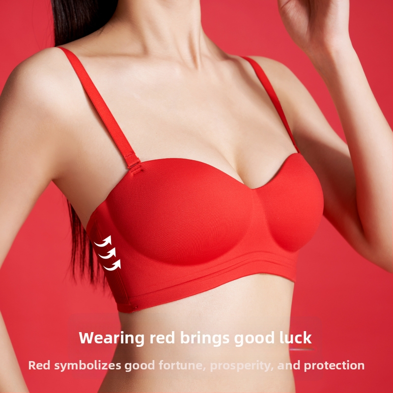 Moterų nailoninis Push-Up bešveidžio liemenėlės rinkinys su nuimamomis petnešėlėmis ir nugaros užtrauktuku su keturių eilių kabliukais (Nailonas; Push-Up; Bešveidinis; Nuimamos petnešėlės; Nugaros užtrauktukas)