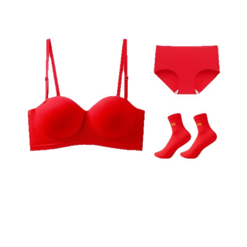 Moterų nailoninis Push-Up bešveidžio liemenėlės rinkinys su nuimamomis petnešėlėmis ir nugaros užtrauktuku su keturių eilių kabliukais (Nailonas; Push-Up; Bešveidinis; Nuimamos petnešėlės; Nugaros užtrauktukas)