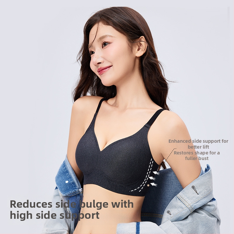 Push-Up bešuvė liemenėlė moterims, 3/4 taurė, plonos formuotos taurės, be vielos, kvėpuojanti, patogi