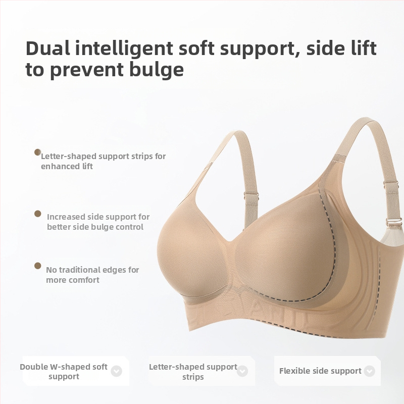 Push-Up bešuvė liemenėlė moterims, 3/4 taurė, plonos formuotos taurės, be vielos, kvėpuojanti, patogi