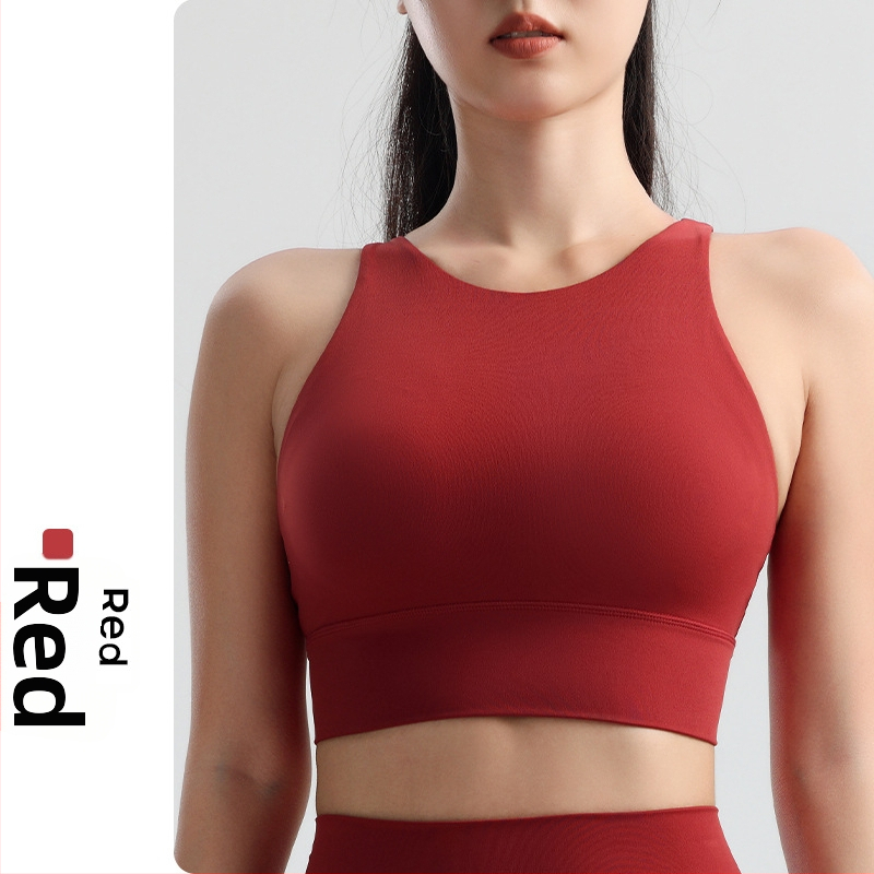 Sportinė liemenėlė jogos ir bėgimui, formuoti puodeliai su įmontuotais įdėklais, be plieno lankų, su fiksuotomis dvigubomis petnešomis