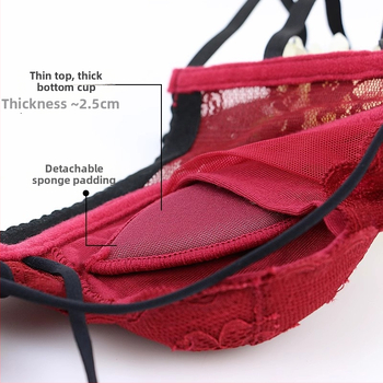 Sada podprsenky z čipky, košíčky 3/4, tenké tvarované košíčky, pevné dvojité ramienka, zadné zapínanie s tromi radmi háčikov