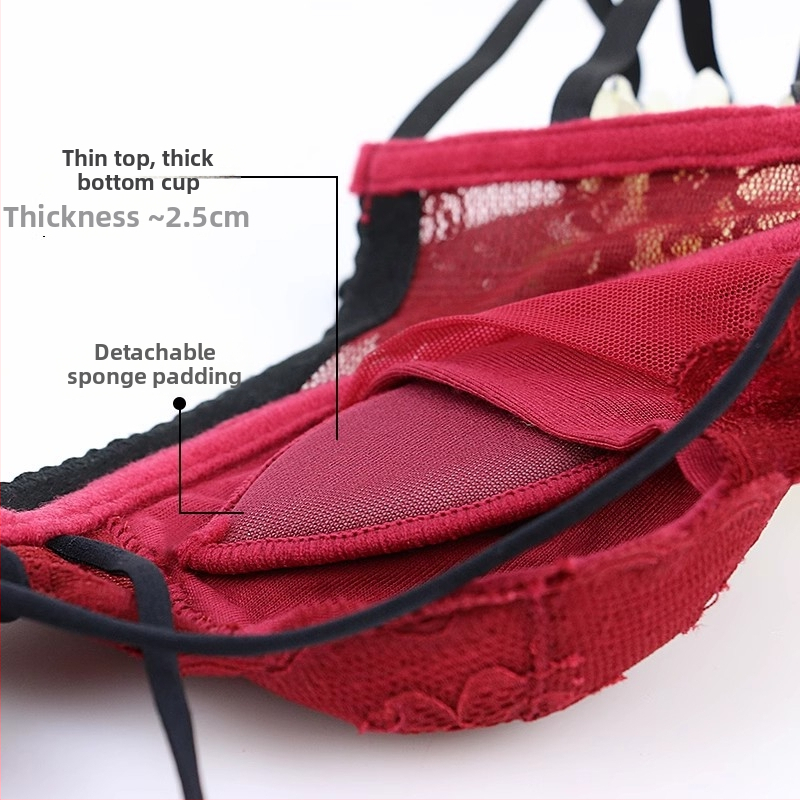 Sada podprsenky z čipky, košíčky 3/4, tenké tvarované košíčky, pevné dvojité ramienka, zadné zapínanie s tromi radmi háčikov