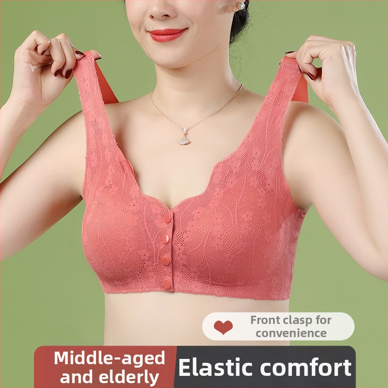 Belaidė liemenėlė su priekinio užsegimo ir nėriniais, liemenėlės stiliaus vest, 3/4 kaušelis, vidutinio formavimo, nailono audinys