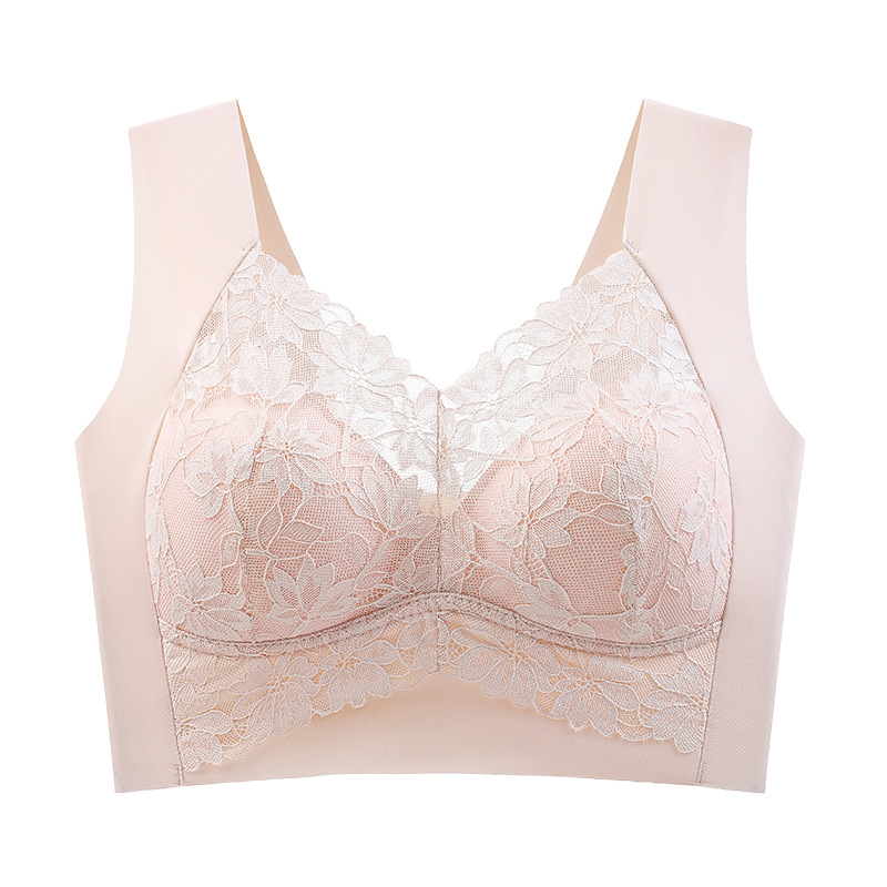 Nėriniu bešiu liemenėlė, nugaros vest stiliuje, be vielos, parama ir nugaros formavimas