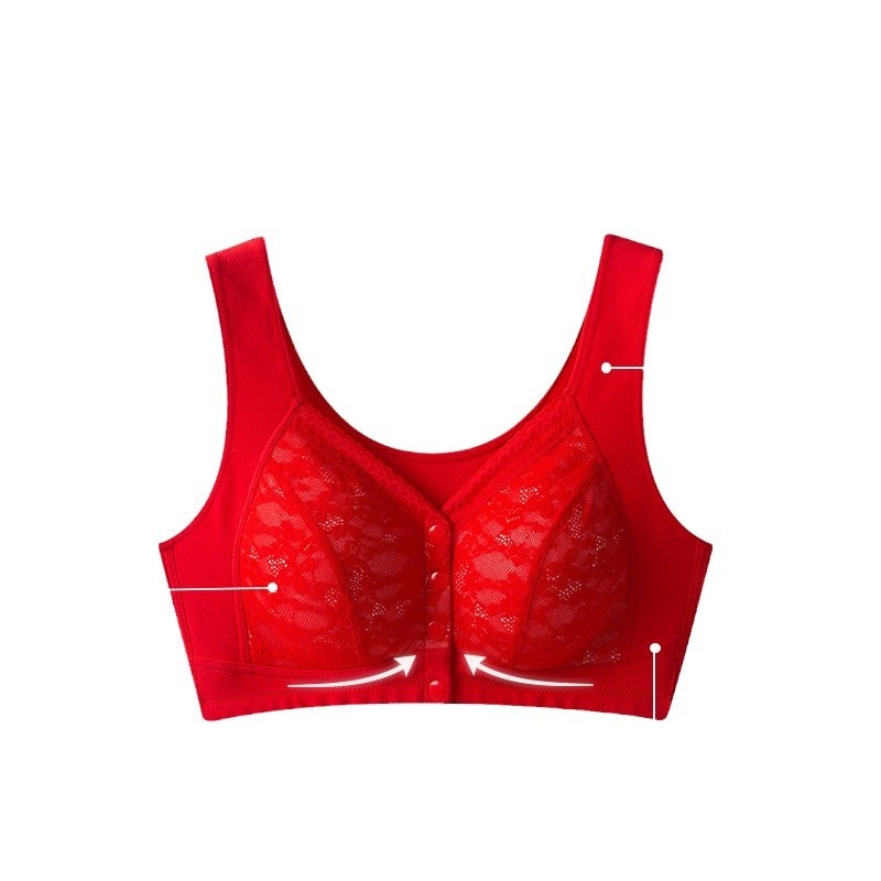 Dva komada ženske donje rublje: grudnjak s prednjim kopčanjem, bez metalnih prstenova, pune košarice, fiksni dvostruki kaiševi, pamuk mješavine.