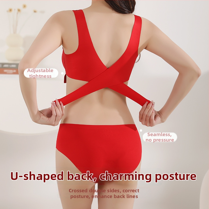 Nailoninės liemenėlės ir apatinių komplektas, be siūlių, 3/4 puodeliai, reguliuojamos petnešėlės, priekinė sagtis, kvėpuojantis ir odai draugiškas