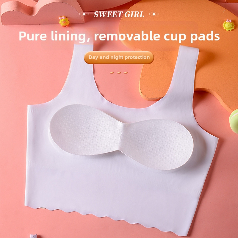 Paaugtėms mergaitėms skirtas liemenėlė, 2 etapas (12–15 m.), nailono audinys, pilnas puodelis, plonas formuojamas puodelis su putų užpildymu, be plieno žiedo