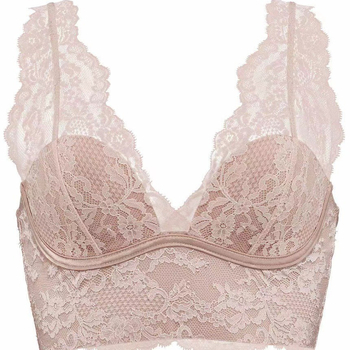 Belainė nėrinių liemenėlė su puse puodelio, plonas formuojamas puodelis, fiksuotos dvigubos petnešėlės, nugaros stilius vestai