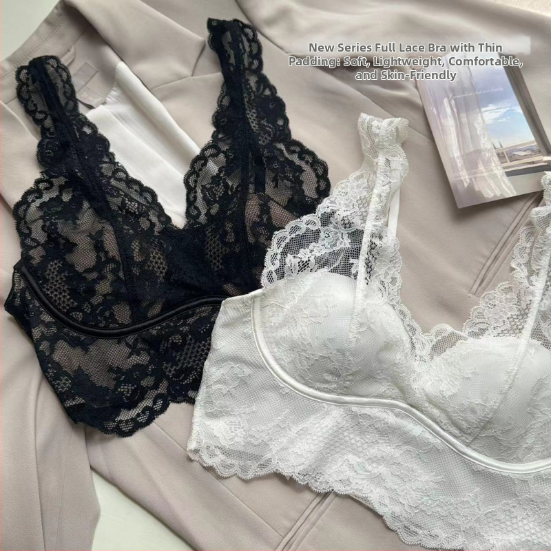 Belainė nėrinių liemenėlė su puse puodelio, plonas formuojamas puodelis, fiksuotos dvigubos petnešėlės, nugaros stilius vestai