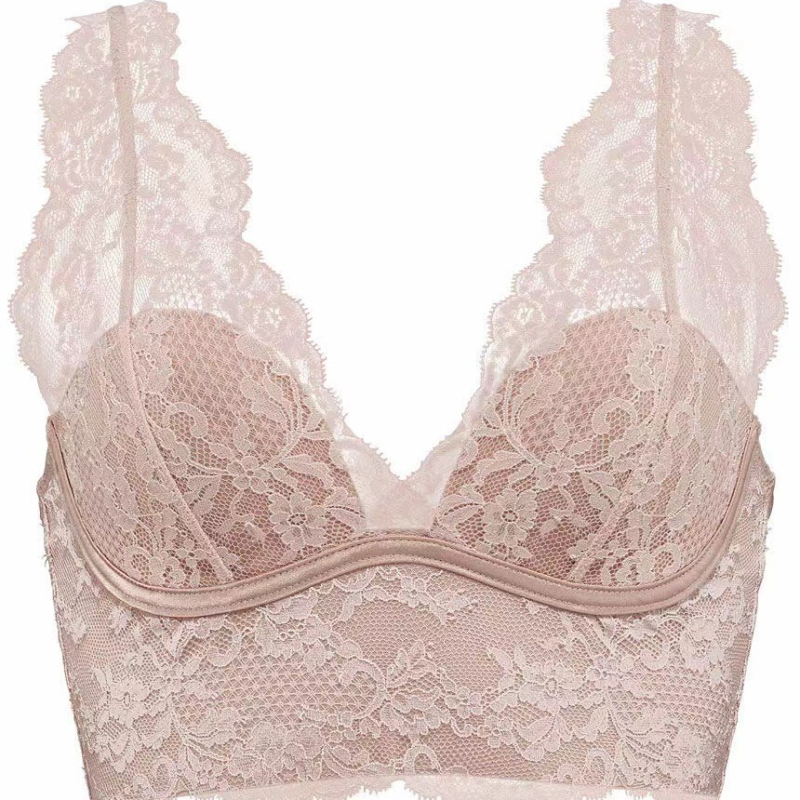 Belainė nėrinių liemenėlė su puse puodelio, plonas formuojamas puodelis, fiksuotos dvigubos petnešėlės, nugaros stilius vestai