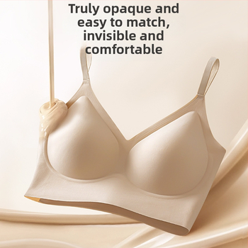 Nematoma siuvinėjimo liemenėlė mažoms krūtims — pakėlimas, prieš nusileidimą, šoninės formavimas, 3/4 taurė, be vielos, fiksuotos dvigubos petnešėlės