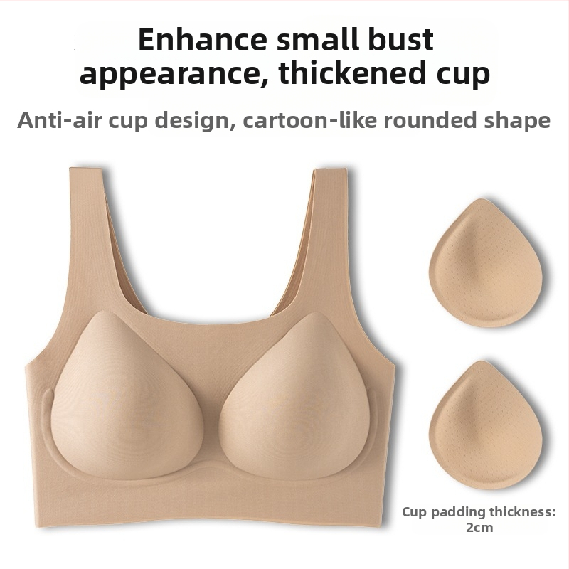 Nematoma siuvinėjimo liemenėlė mažoms krūtims — pakėlimas, prieš nusileidimą, šoninės formavimas, 3/4 taurė, be vielos, fiksuotos dvigubos petnešėlės