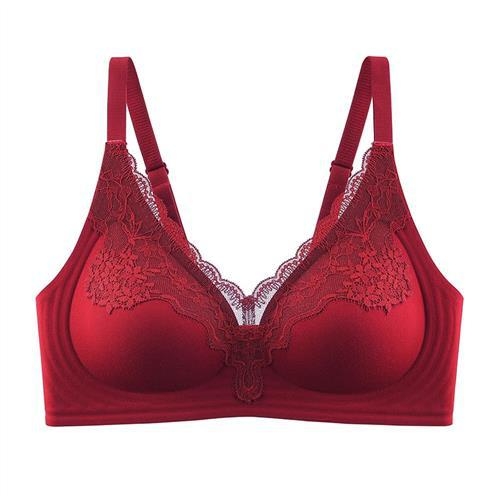 Čipkasti grudnjak bez žice s tankim oblikovanim košaricama, fiksne naramenice, stražnje kopčanje s četiri reda kopči