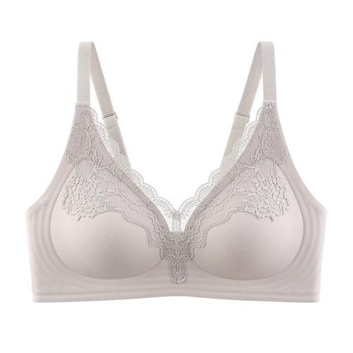 Čipkasti grudnjak bez žice s tankim oblikovanim košaricama, fiksne naramenice, stražnje kopčanje s četiri reda kopči