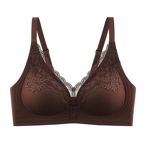 Čipkasti grudnjak bez žice s tankim oblikovanim košaricama, fiksne naramenice, stražnje kopčanje s četiri reda kopči