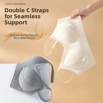 Moteriška be siūlių liemenėlė su pilnomis taurėmis, fiksuotos dvigubos petnešėlės, užpakalinė užsegimo su keturiais kabliukais, nailoninis audinys, kvėpuojantis ir patogus