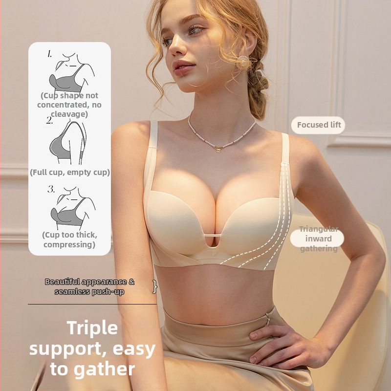 Dámska nylonová podprsenka s push-up efektom, bezšvová, s stredne tvarovanou košíčkou, diskrétna podpora