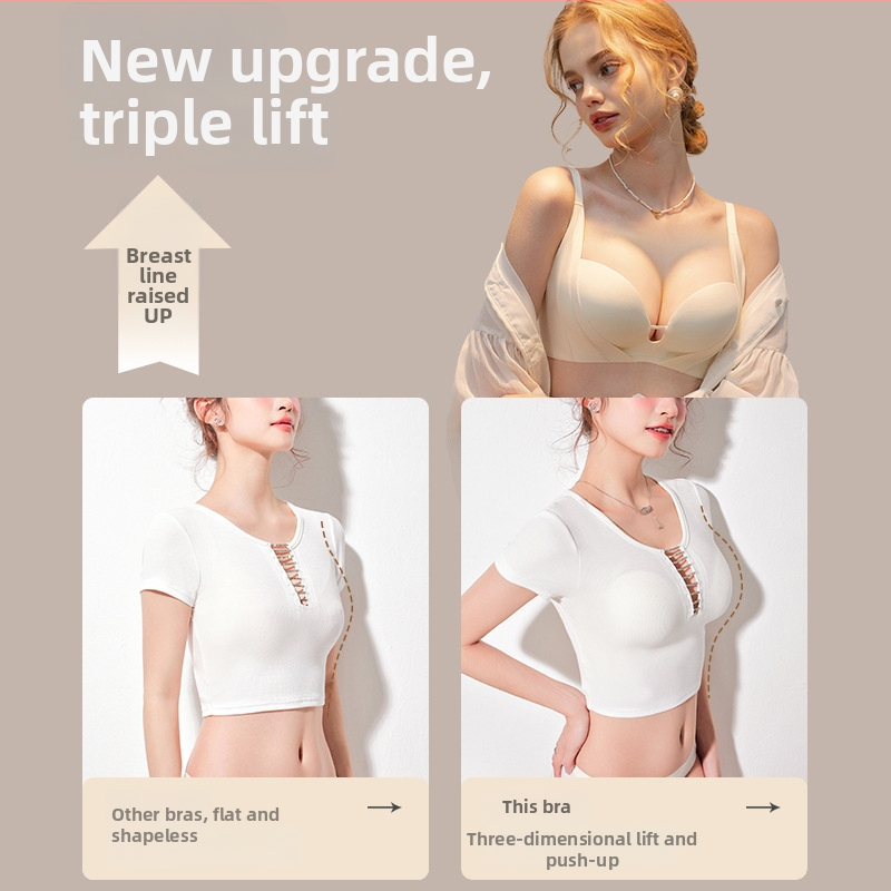 Dámska nylonová podprsenka s push-up efektom, bezšvová, s stredne tvarovanou košíčkou, diskrétna podpora