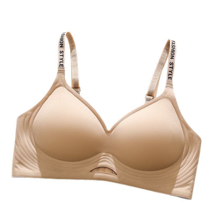 Bezšivni ženski grudnjak od najlona, čvrsti dvostruki naramenici, tanke oblikovane košarice, stražnje kopčanje s četiri reda kukica, bez žice, nježna podrška