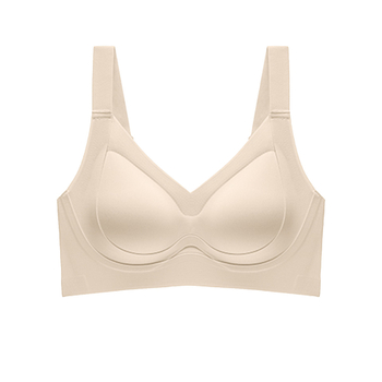 Bešavna ženska grudnjica bez metalnih košarica, podesiva, podiže i skuplja grudi, tanke oblikovane košarice, puna košarica, najlon tkanina, čvrste dvostruke naramenice, stražnji zatvarač s četiri reda