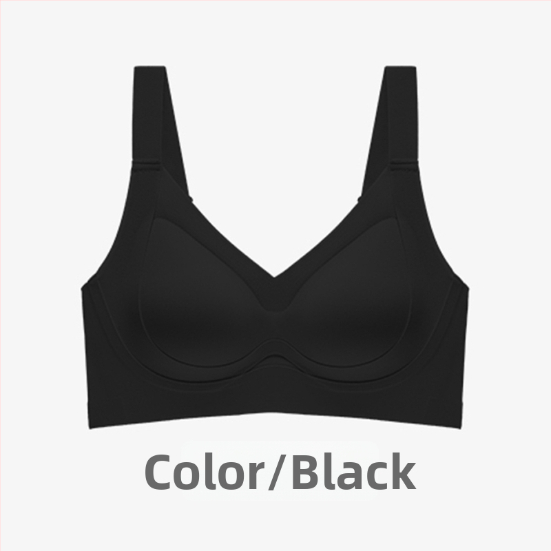 Bezšvová dámska podprsenka bez kovových kostic, nastaviteľná, zvyšuje a zhromažďuje poprsie, tenká tvarovaná miska, plná miska, nylonová látka, pevné dvojité ramienka, zadné zapínanie so štyrmi riadkami