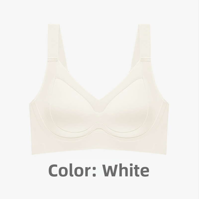 Bezšvová dámska podprsenka bez kovových kostic, nastaviteľná, zvyšuje a zhromažďuje poprsie, tenká tvarovaná miska, plná miska, nylonová látka, pevné dvojité ramienka, zadné zapínanie so štyrmi riadkami