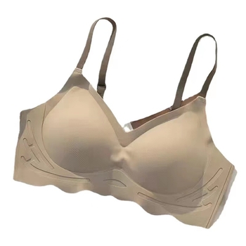 Ženski grudnjak, bezšivan, bez žice, prozračan najlon materijal; košarice 3/4 s debelim oblikovanim košaricama; čvrste dvostruke naramenice; stražnje kopčanje s četiri reda.