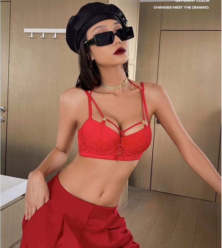 Čipkasti set grudnjaka, košarica 3/4, push-up oblik, fiksne dvostruke naramenice, stražnje zatvaranje s tri reda kukica, skupljanje/podešavanje