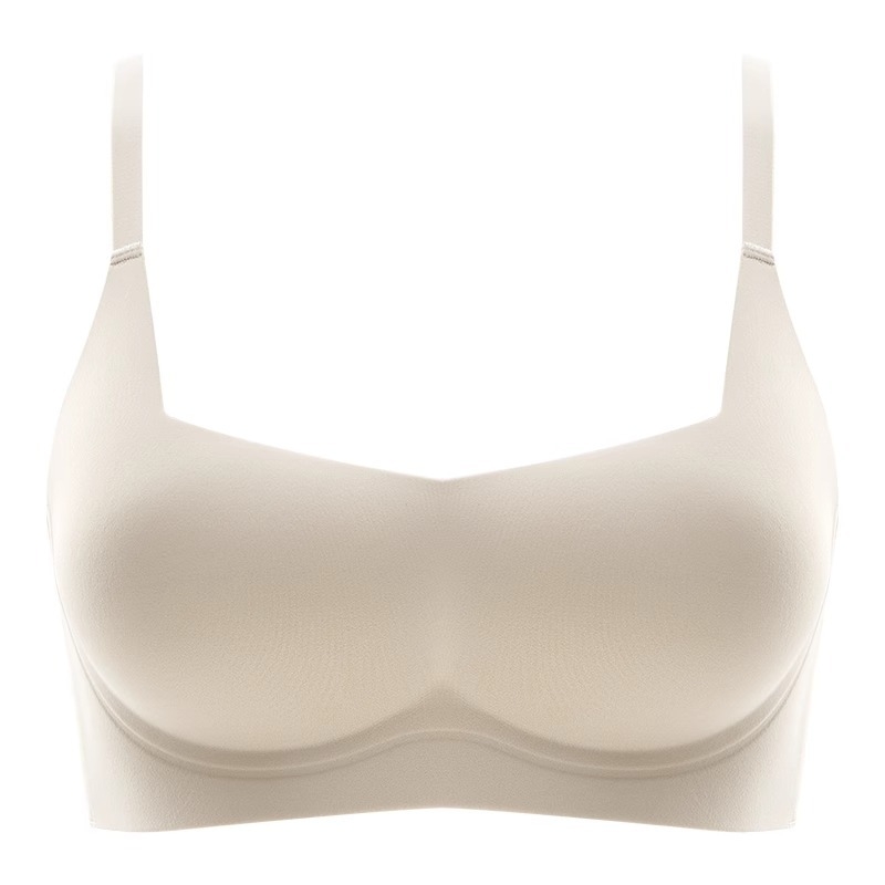 Bešivni grudnjak za male grudi, bez metalnih dijelova, skupljački efekt, 3/4 košarice, oblikovane košarice, fiksne dvostruke naramenice, stražnje kopčanje s tri reda kukica