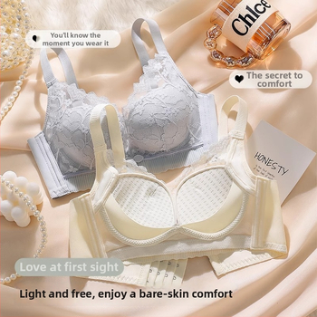 Moterų nėrinių liemenėlė, 3/4 taurė, viršutinė plona ir apatinė storesnė forma, fiksuoti dvigubi dirželiai, užsegimas su keturiais užsegimais