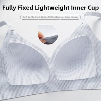 Sportinis liemenė be siūlių, švelni atrama, plonos formuotos kaušeliai, nailono audinys, fiksuotos dvigubos petnešos