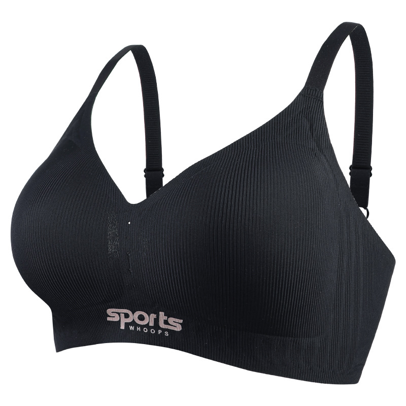 Sportinis liemenė be siūlių, švelni atrama, plonos formuotos kaušeliai, nailono audinys, fiksuotos dvigubos petnešos