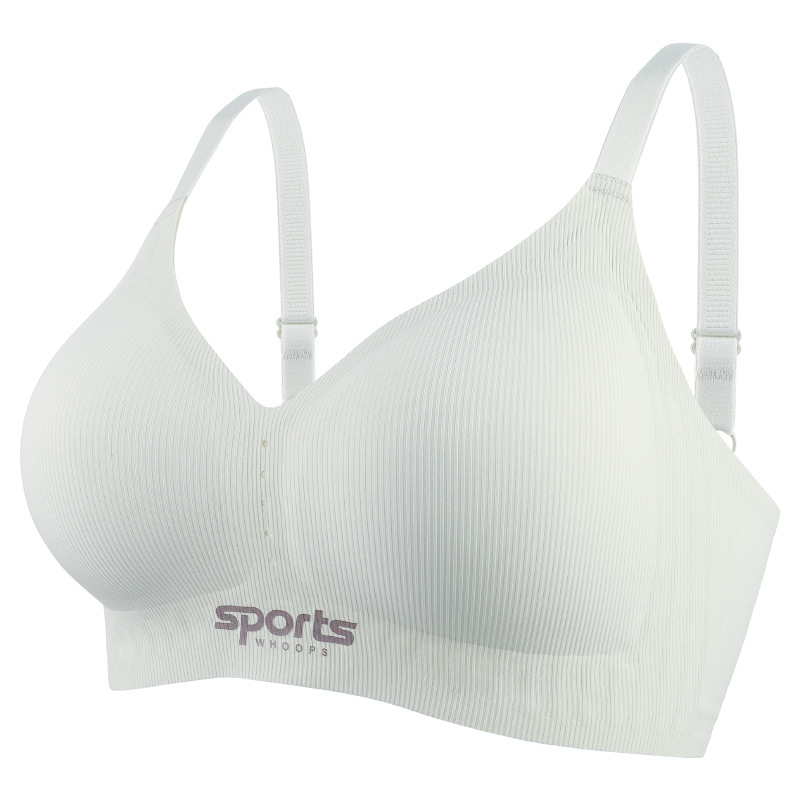 Sportinis liemenė be siūlių, švelni atrama, plonos formuotos kaušeliai, nailono audinys, fiksuotos dvigubos petnešos